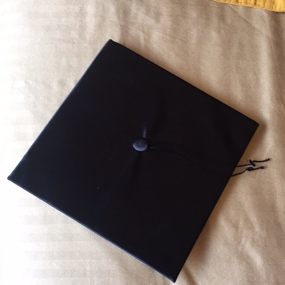 Graduation Cap & Gown Black & Turquoise trim M - Picture 5 of 6